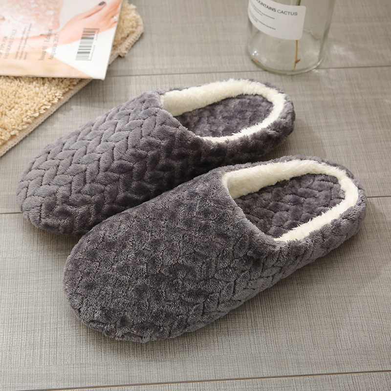 Warm Slippers Women Men Soft Bottom Indoor Floor Flat Shoes Bedroom Home Slippers Non-slip Silent Slides Spring Autumn Winter