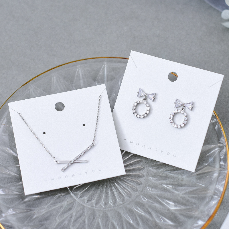 New Hot 350gsm Popular White Paper Cardboard Stock Jewelry Necklace & Earrings Display Cards Holder Tags Price Label