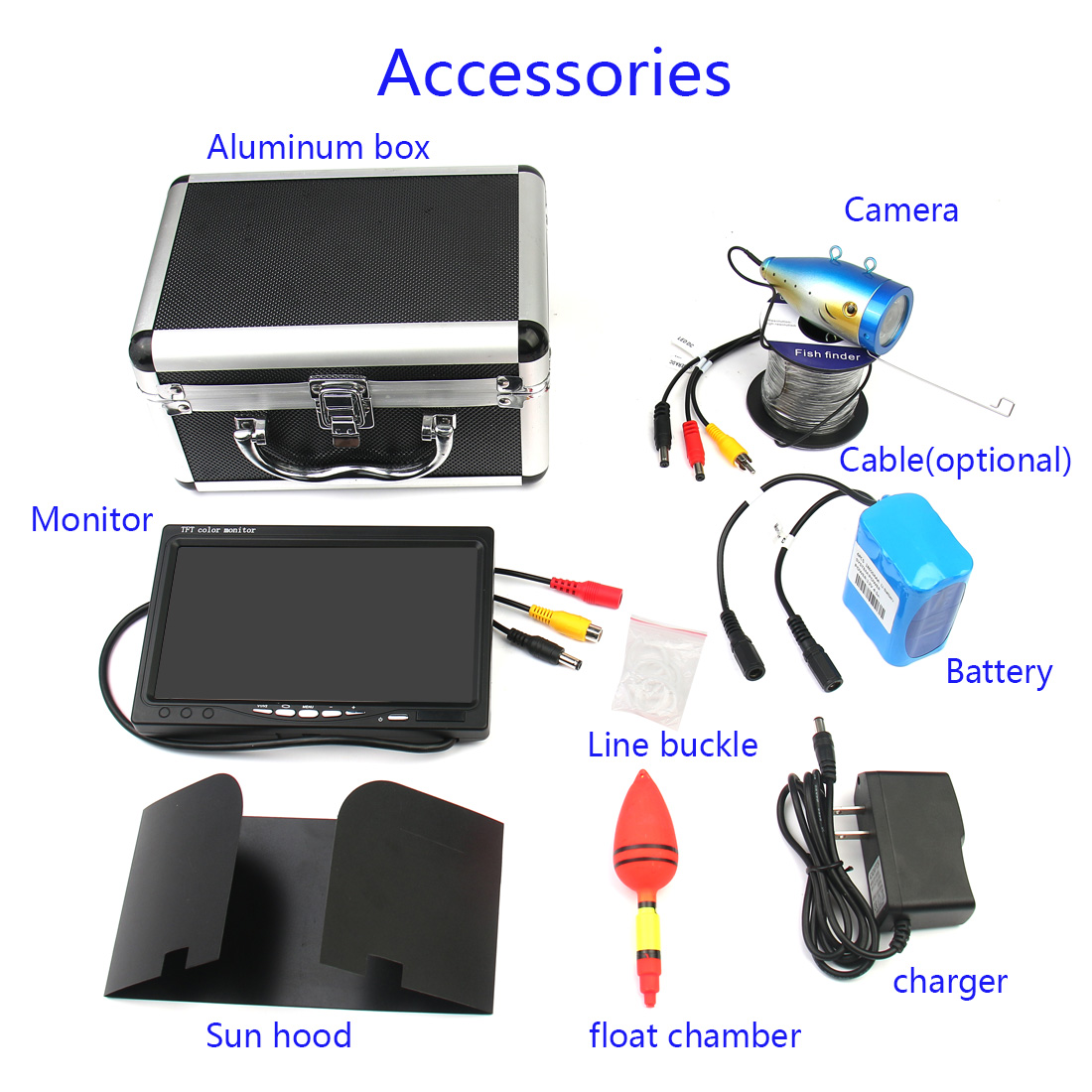 Underwater Fishing Camera 7 Inch 1000TVL IP68 Waterproof 15M 30M 50M Ice/Sea/River Camera for Fishing FishFinder