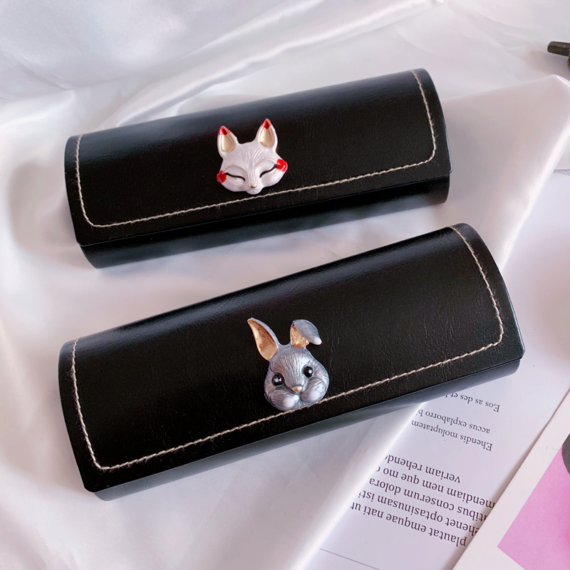 Lovely Animal Leather Glasses Case For Women Waterproof Hard Frame Eyeglass Case Reading Glasses Box Eyewear Spectacle Cases