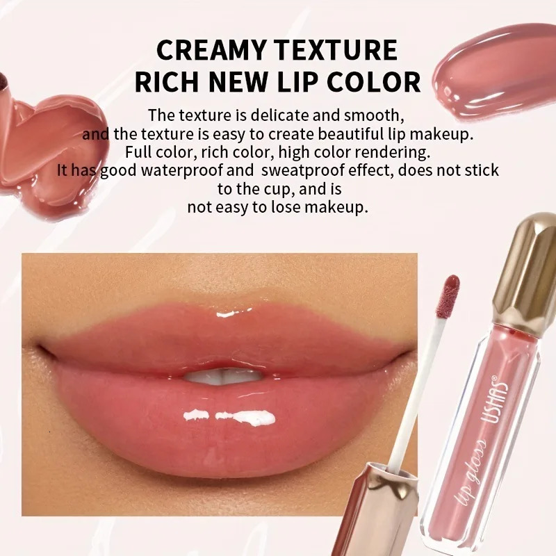6 Color Mirror Pearl Lip Gloss Waterproof Long Lasting Lipstick Shine Glitter Lip Gloss Women Makeup Cosmetic 240621