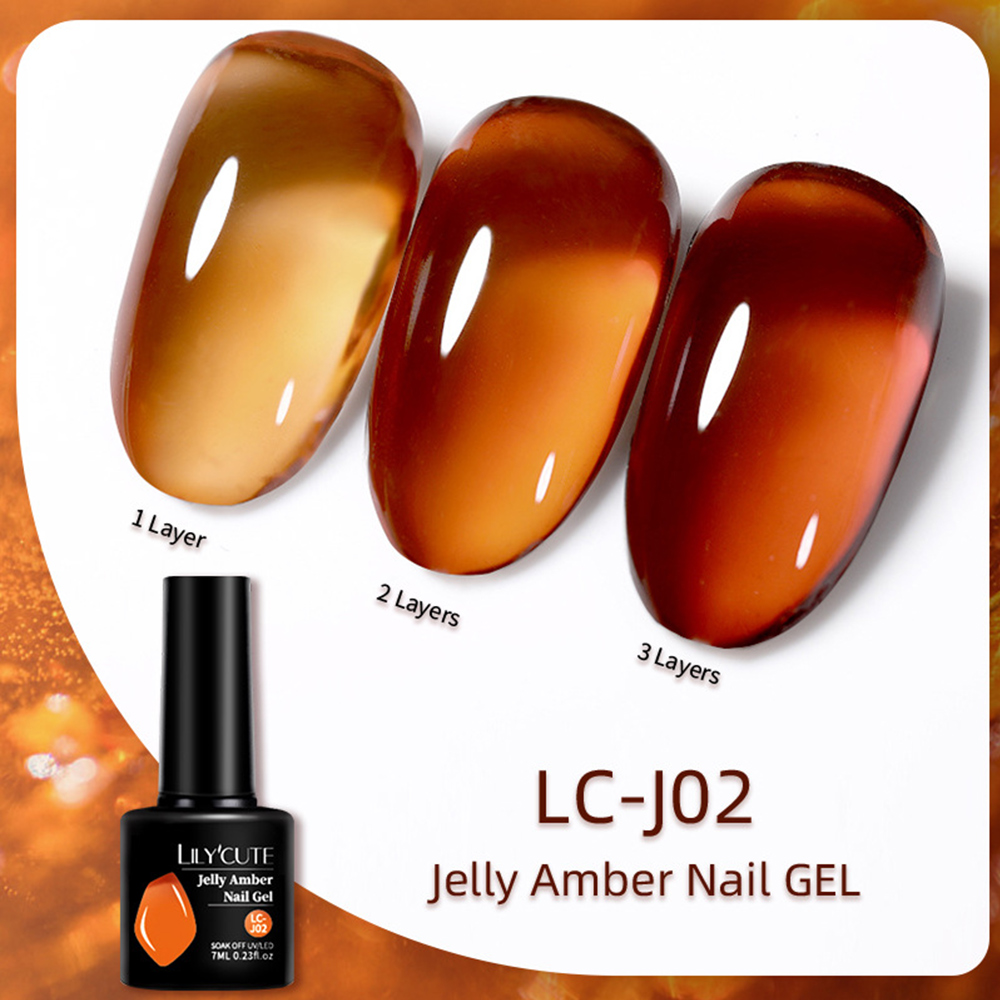1PC Jelly Amber Gel Nail Polish Brown Crystal Translucent Dull Color Nail Art Autumn Winter Semi Permanent UV Gel Polish Varnish