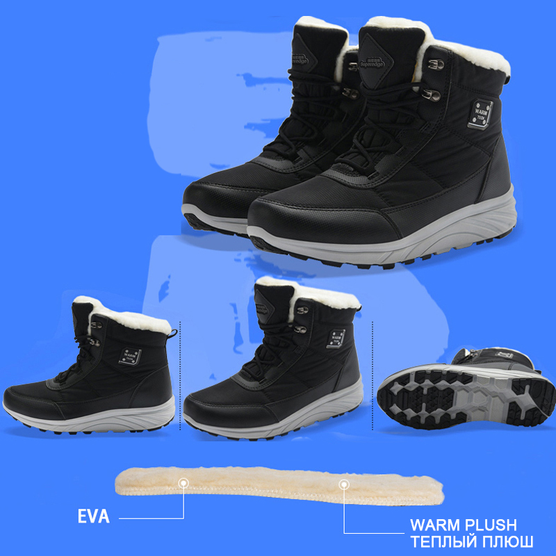TNTN Waterproof Hiking Boots For Men Winter Warm Snow Boots Unisex Outdoor Sports Sneakers Mens Fleece Hiking Trekking Boots
