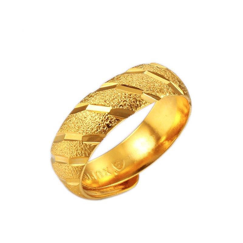 MxGxFam Frost Rings ( adjusted ) For Women Girl Mother Friends 24 k Pure Gold color Nickel Free XP Jewelry