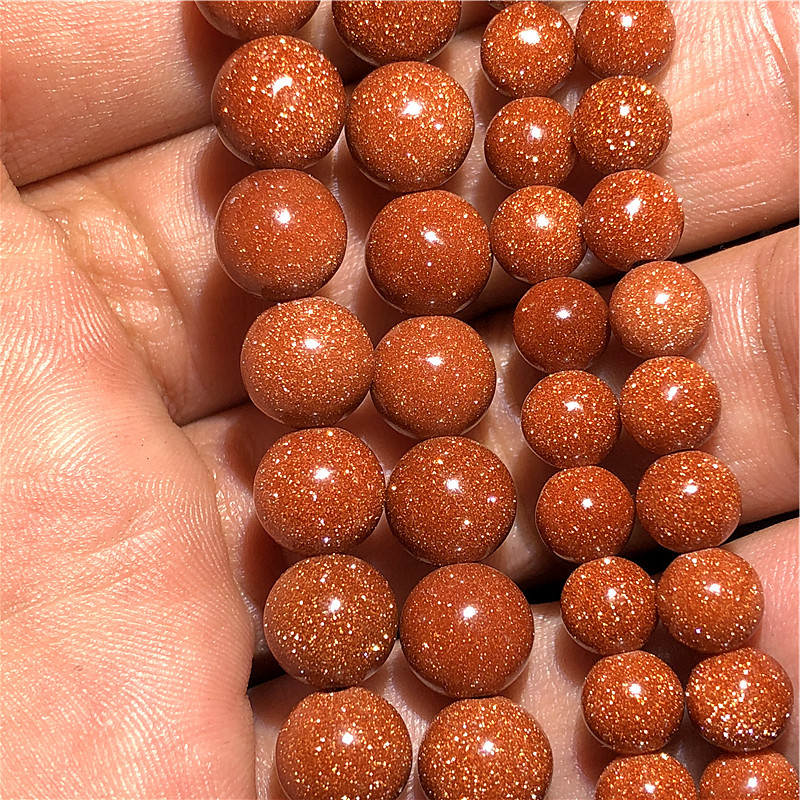 Natural Golden Sandstone Loose Bead Diy Bracelet Necklace Pendants Earrings for Charms Jewelry Making Wholesale