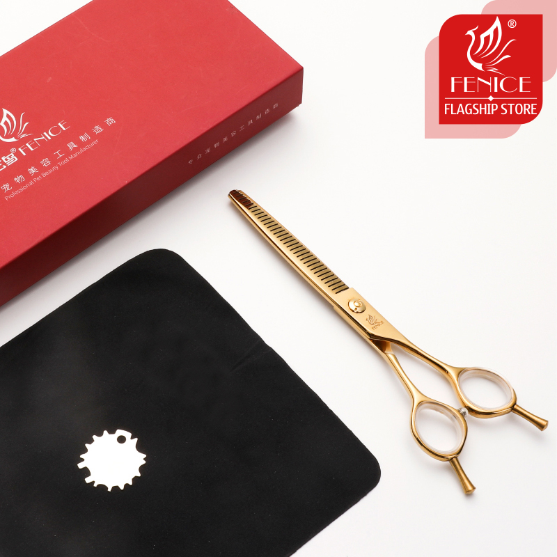 Fenice 6.5 inch pet dog grooming scissors Bichon Teddy dog thinning scissors shears for dogs products 50-60% rate