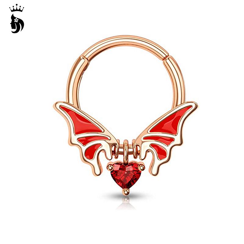 Butterfly Nose Piercing Ring Nase Septum Piercing Ring Titanium Steel Nariz Piercing Ear Cartilage Tragus Goth Piercing Nez Opal