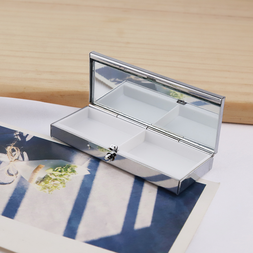 5/10pcs Portable Metal Rectangle Medicine Organizer Holder Container Tablet Pill Box Case 2 Cell Metal Rectangle Medicine Case