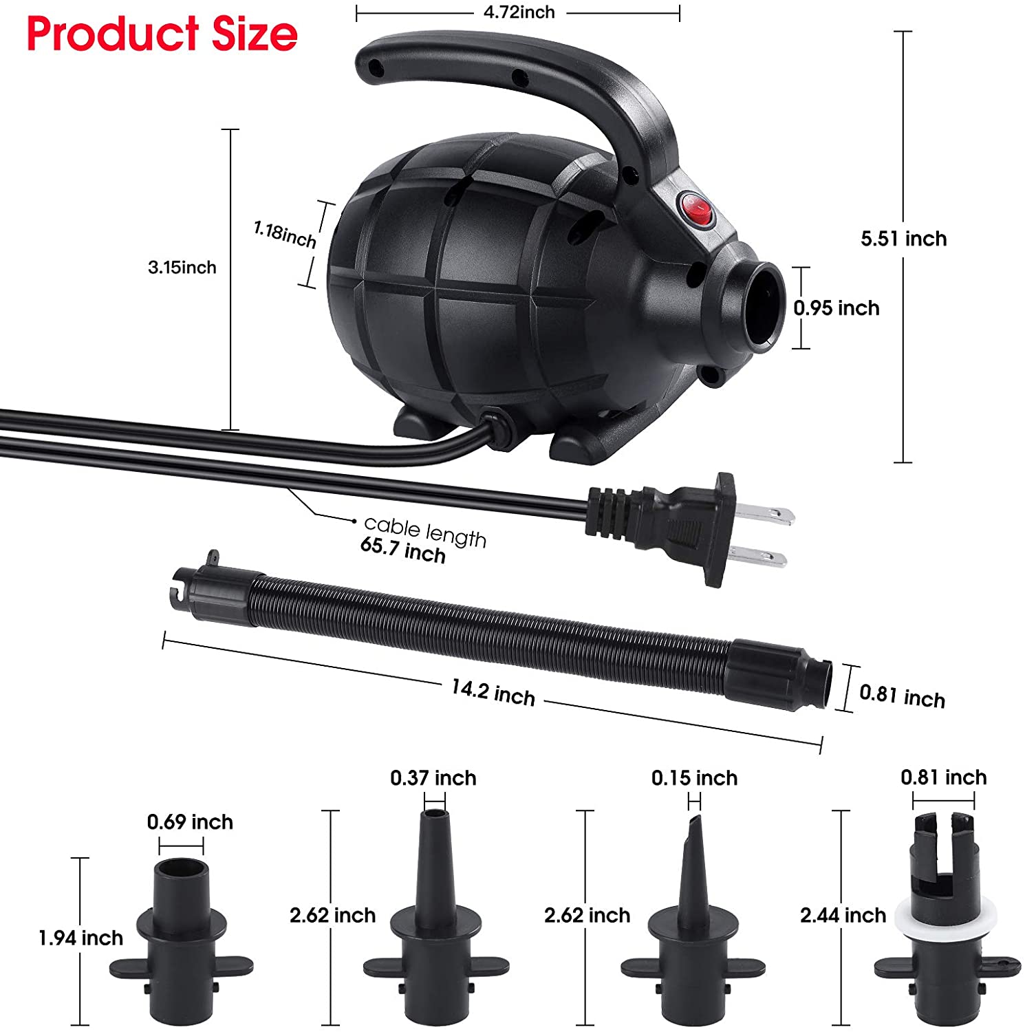 Portable Air Pump Air Mat Grenade Pump For Tumbling Inflatable Pump For Home Air Bed Air Track Pump 220V 600W Air Compressor