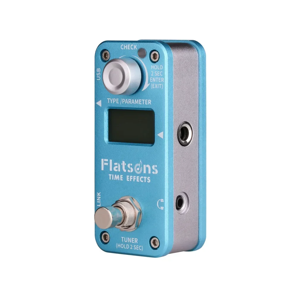 Flatsons FTE2 Time Electric Guitar Effects Peda Mini Pedal Delay Reverb and Tuning Meters Effect Electric Guitar Accessories