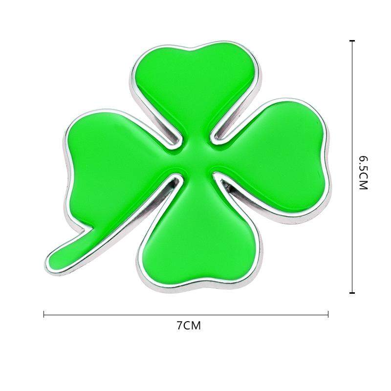 Four Leaf Clover Styling 3D Metal Car Sticker Badge Green Lucky Clover Emblem Sticker For Skoda Chevrolet Alfa Romeo Volvo Ford