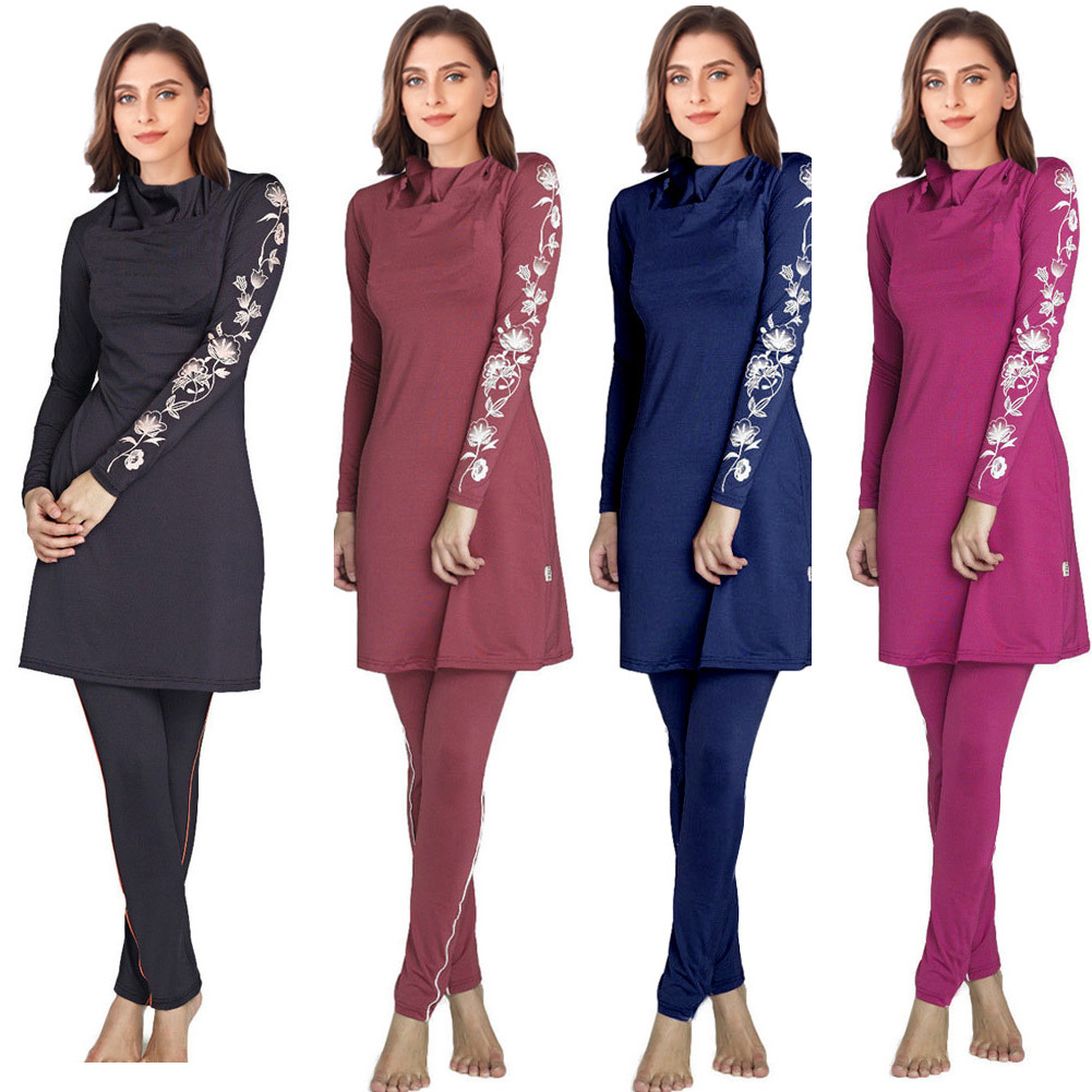 Muslim Swimwear Short-sleeved Islamic Swimsuit Modest Bathing Suit Women Hijab Islam Burkinis Wear S-4XL