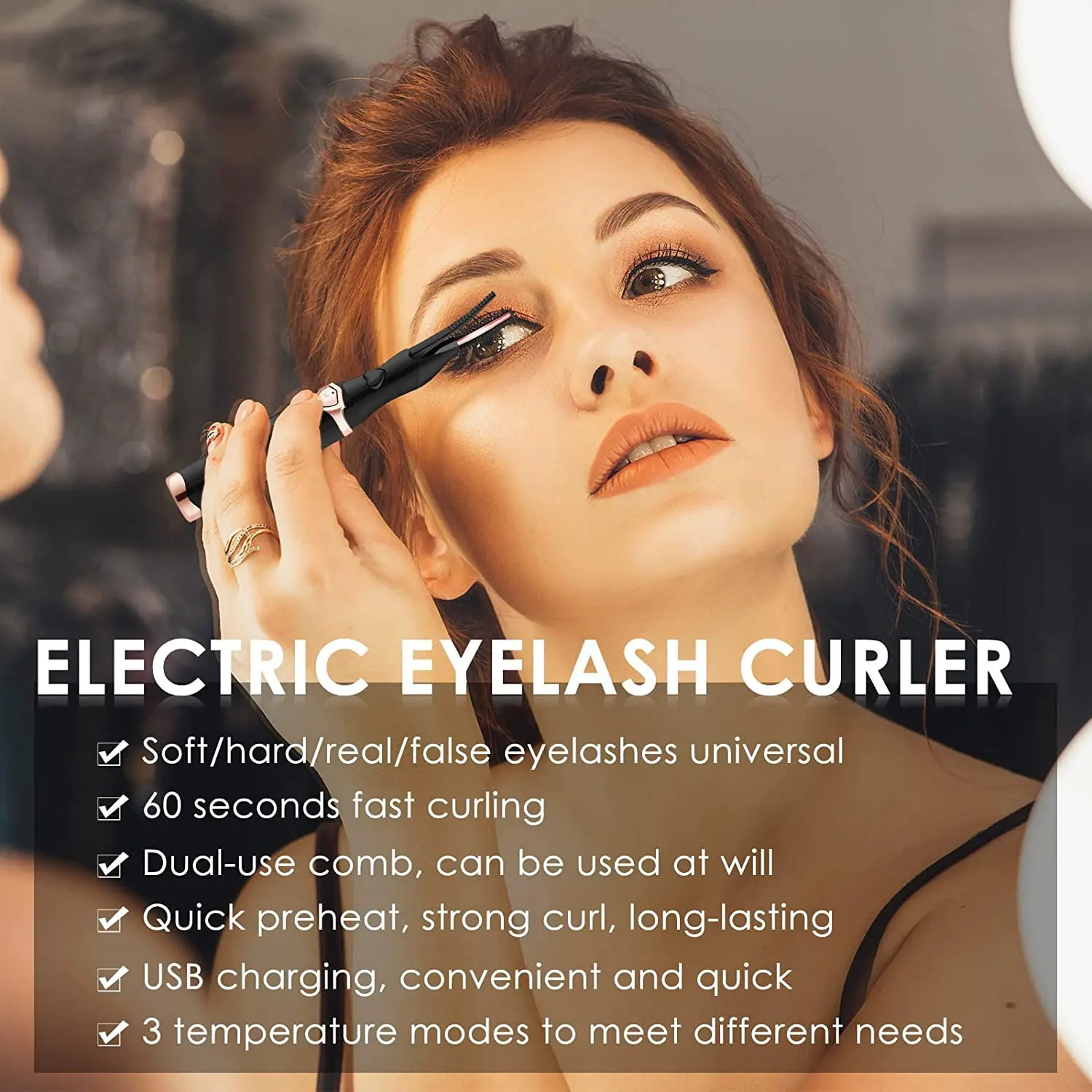 Heated Eyelash Curler USB Rechargeable Electric Eyelash Curler For Eye lash Quick Natural Curling and 24 Hours Long Lasting 240621