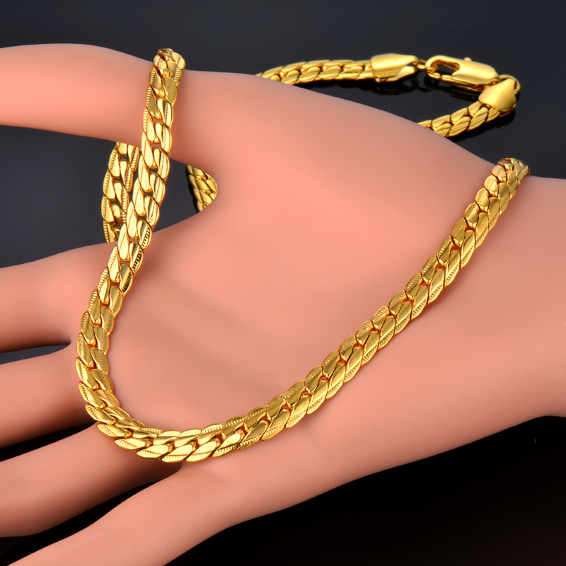 Brand Punk Gold Snake Chain Necklace Jewelry, Wholesale Gold Chain For Men Gold Color, Mens Jewelry Chain 29" sieraden