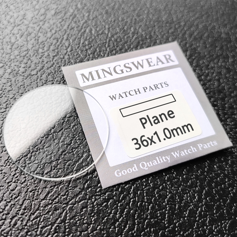 Flat 1.0mm Thick Mineral Crystal Plane Diameter 30~39.5mm Transparent Smooth Round Watch Parts , 1 pieces