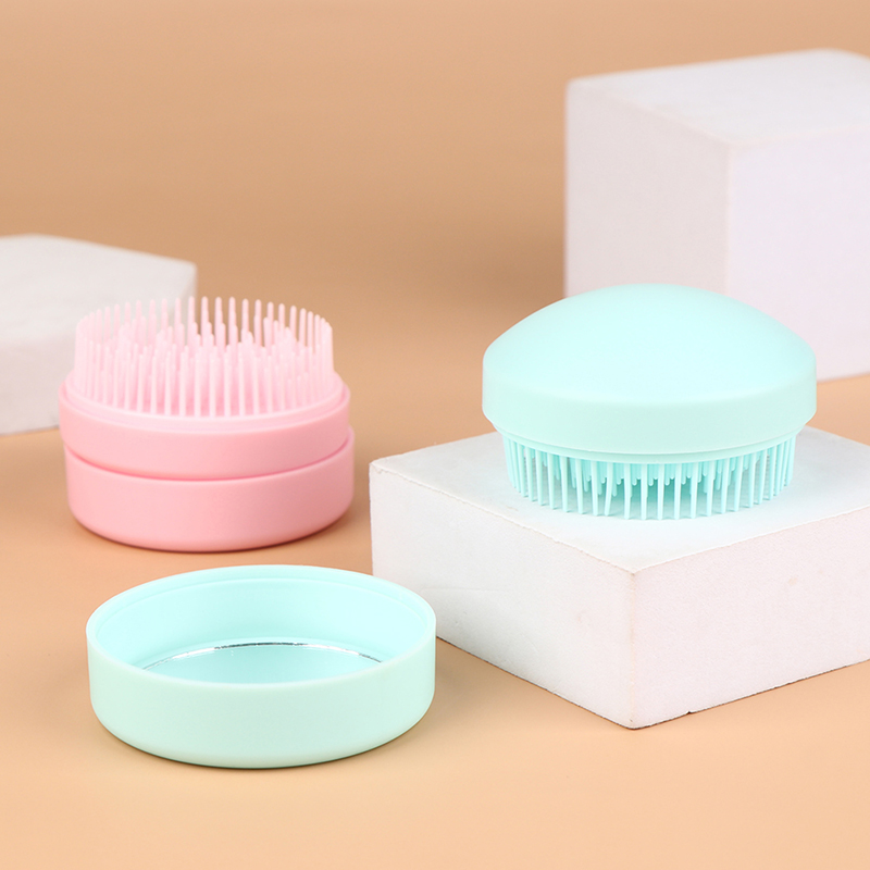 2in1 Creative New Product Portable Round Travel Massage Folding Comb Girl Hair Brush With Mirror Mini Pocket Mirror Styling Tool