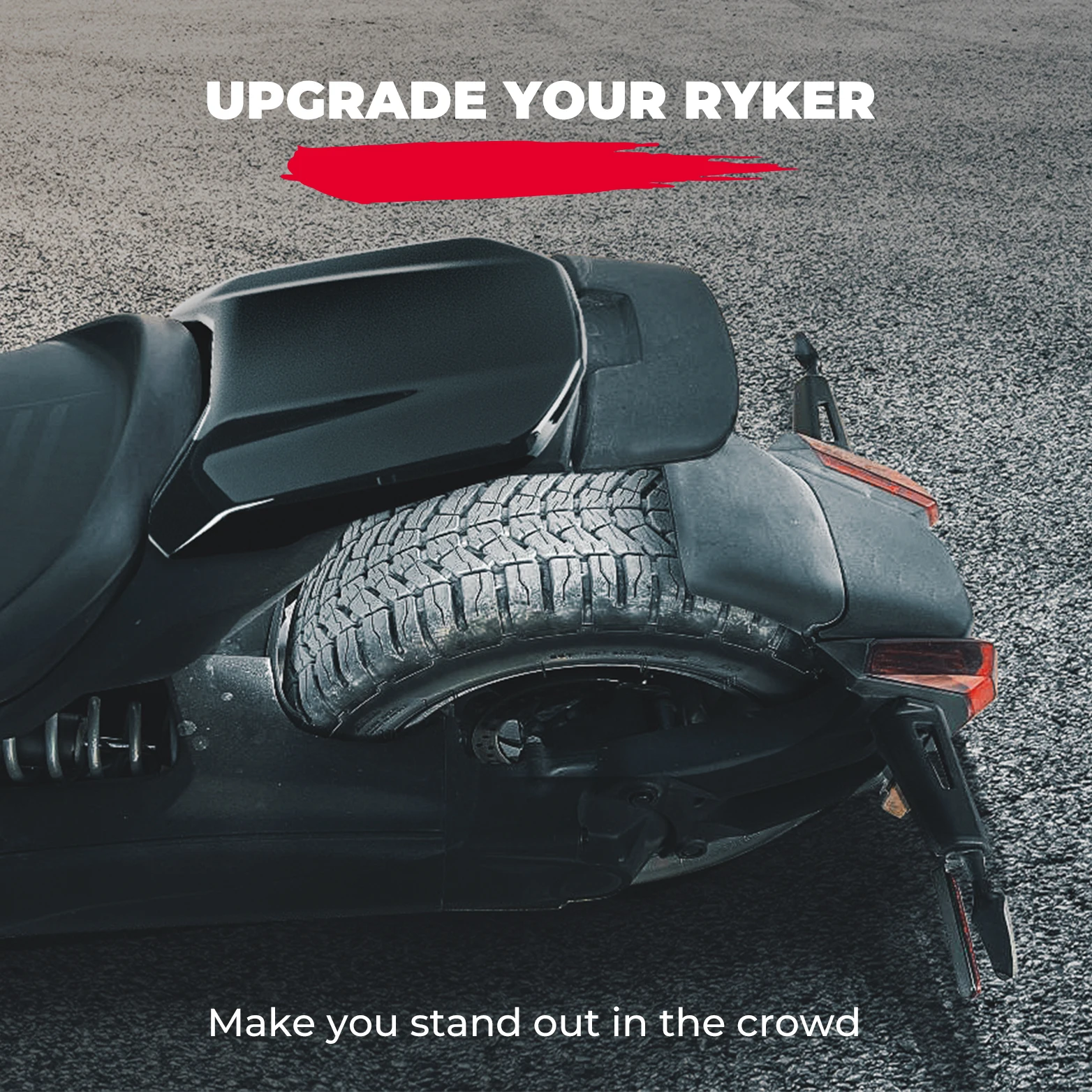 KEMIMOTO Black Mono Seat Cowl Cover 219401001 On-Road 3-Wheel Motorcycle for Can-Am Ryker All Models