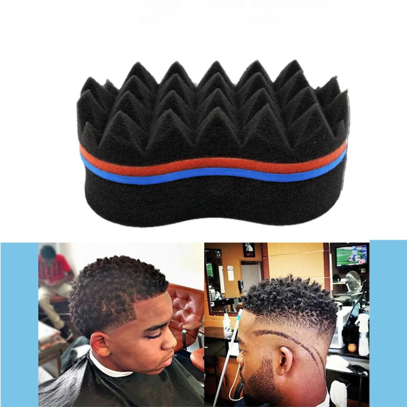 Curly Hair Styling Sponge Brush Double Sided Sponge Brushes Multi-holes Side Braid Twist Hair Curl Wave Hair Brush 8 Words