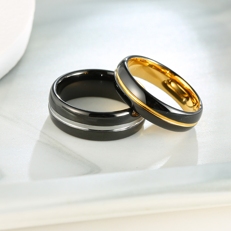 Black Men Rings 100% Tungsten Carbide Anillos Para Hombres Wholesale Price Dropshipping