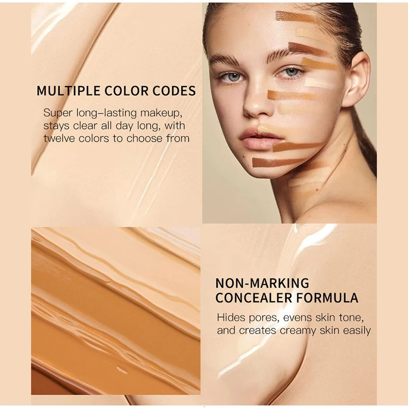 12 Color Matte Liquid Foundation Efficient Waterproof Sweat Proof Concealer Cream Light Thin Delicate Liquid Foundation Makeup 240621