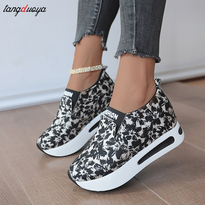 Chunky Platform Sneakers Women 2024 spring Hidden Heels Sport Shoes Woman Plus Size 42 Thick Bottom Loafers Shoes women sneakers