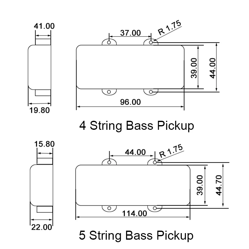 4/5 String Sealed Bass Guitar Pickup Double Coil Humbucker Pickup Coil Splitting Ceramic Magnet Bass Guitar Accessories
