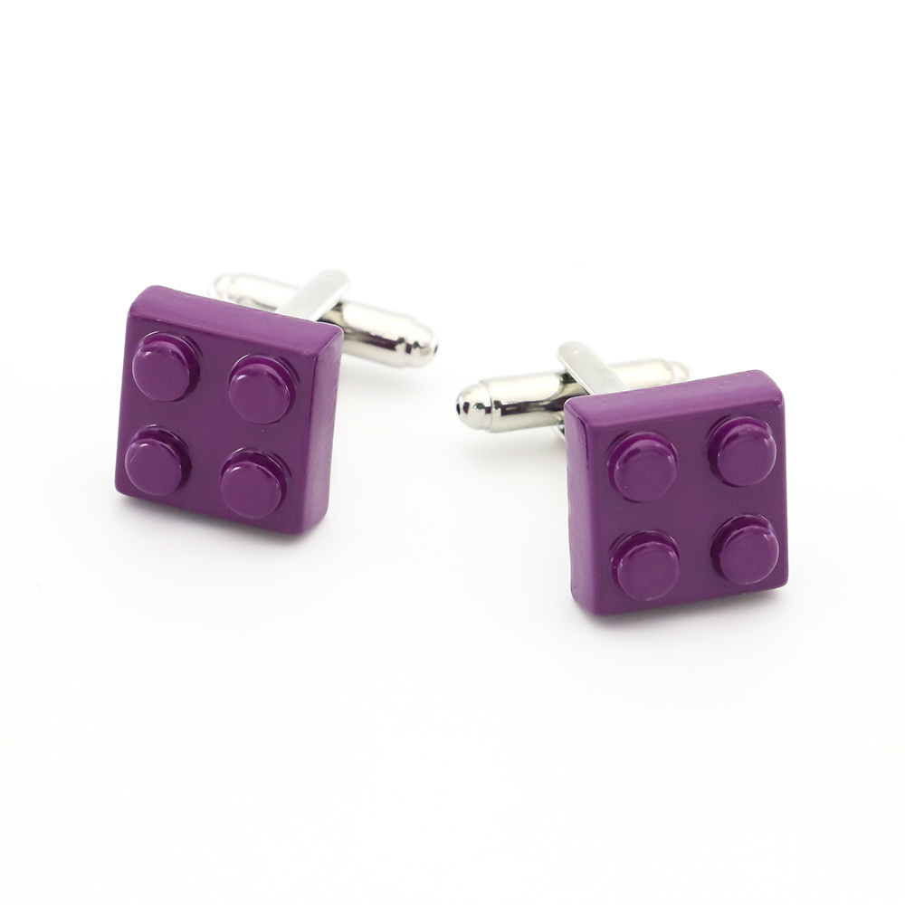 Factory Price Retail Designer Cufflinks For Men Brass Copper Material Building Blocks Design Cuff Links Free Shipping