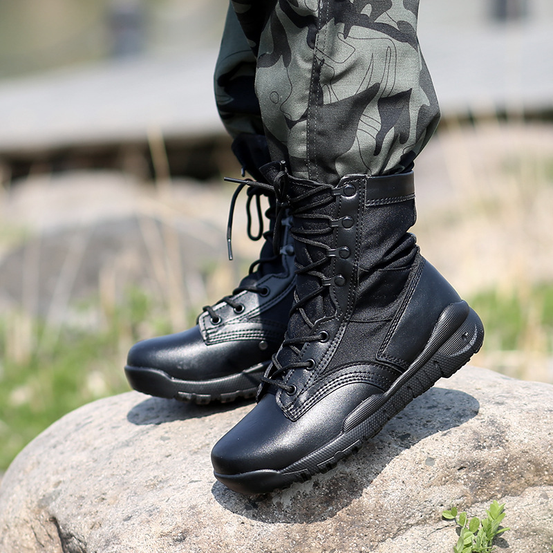 Men Outdoor Ultralight Military Tactical Boots Breathable Non-Slip Wear-resistant Army Boots Climbing Hiking Training Shoes