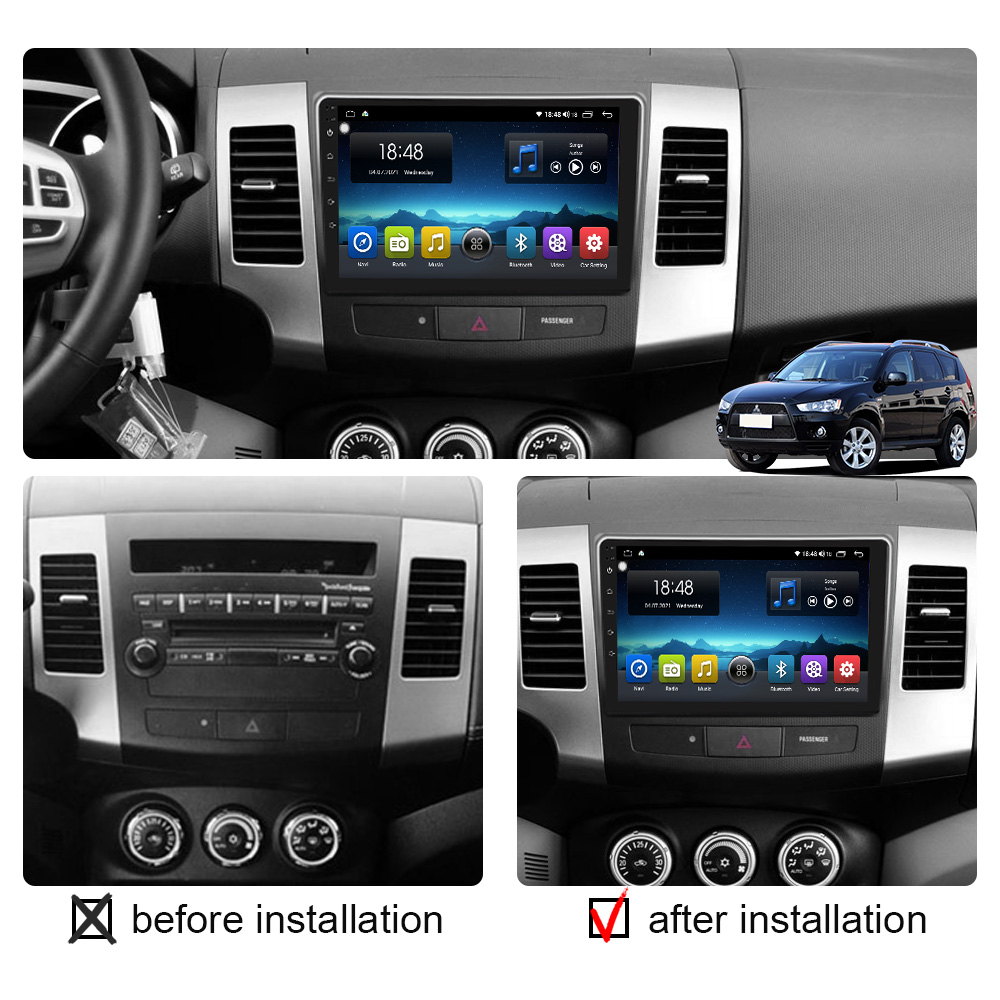 8G 128G Car Radio Android Carplay For Mitsubishi Outlander xl 2005 -2011 Multimedia Player GPS 2din Stereo Head Unit QLED Screen