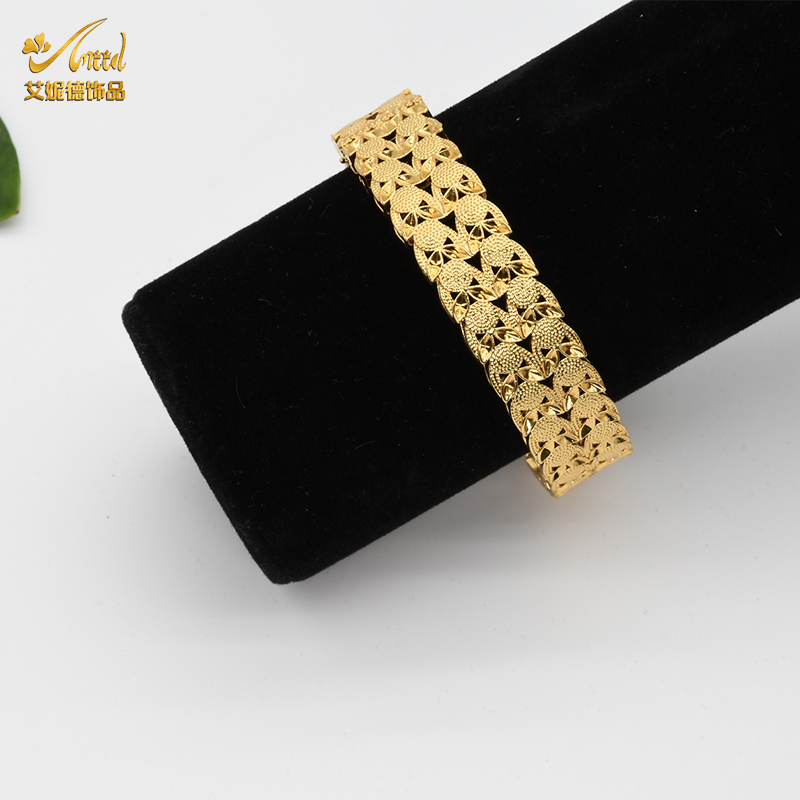 ANIID African Bangle Bracelet For Women Luxury Brand Indian Dubai 24k Gold Color Bangles With Charms Gift Wholesale Jewelry