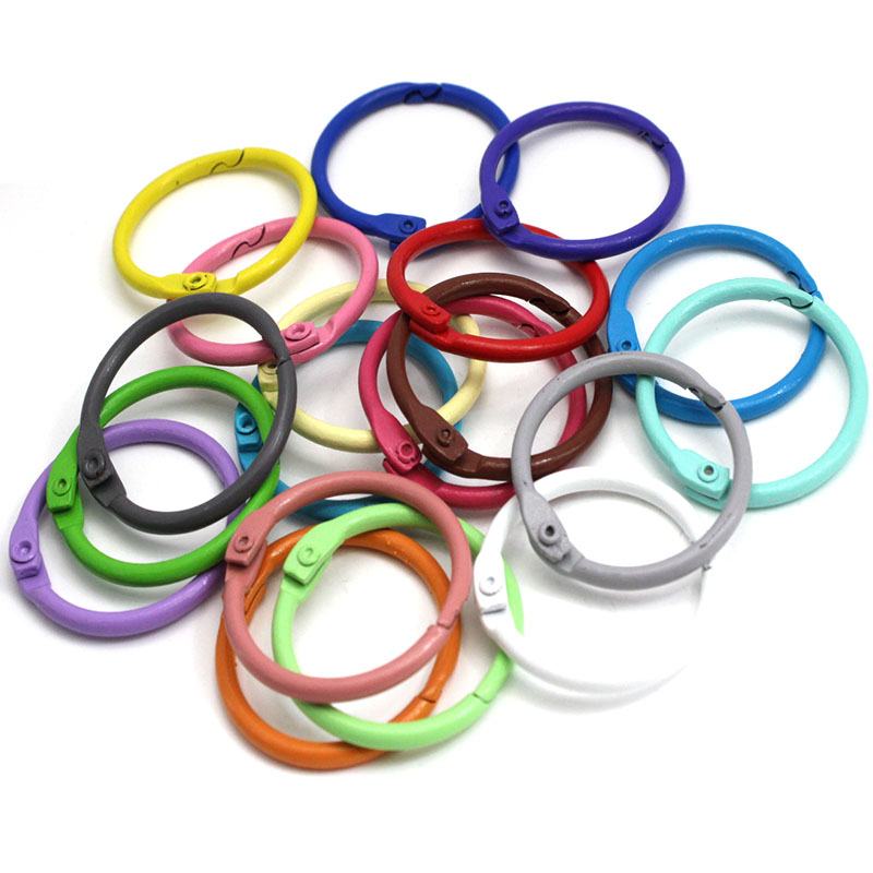 10-20Pcs/Pack Colorful Metal Alloy Card Key Ring Key Binder Jump Ring DIY O Shape Keychain For Jewelry Making DIY Accessories