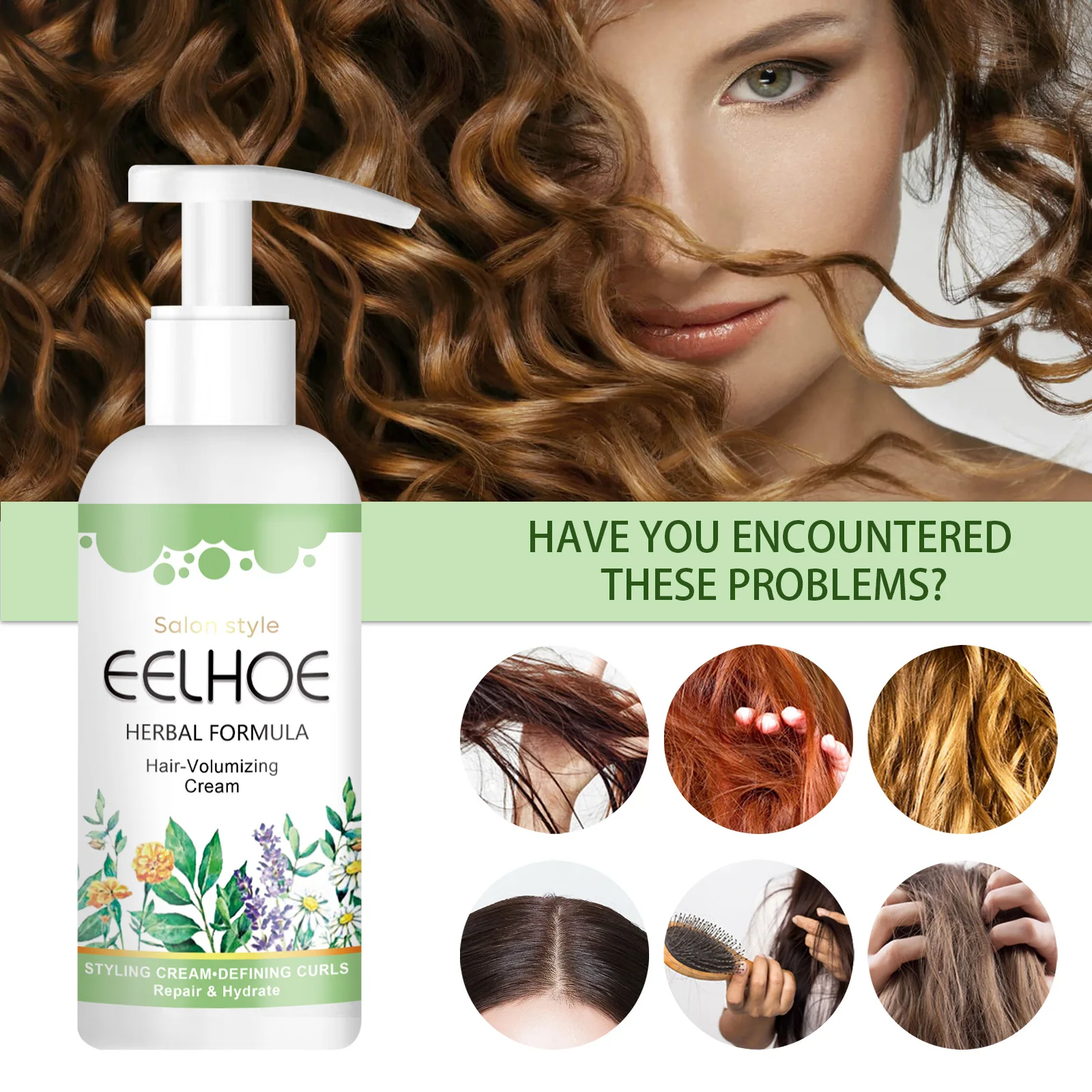 Hair-volumizing Cream Long Lasting Shiny Curly Hair Styling Hair Conditioner Moisturizing Lightweight Curl Defining Cream 50ml