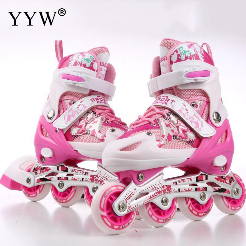 Adjustable Roller Skates Inline Speed Skate Shoes 4 Wheels For Children Professional Sktaing Men Size 26-42 Sneakers Rollers