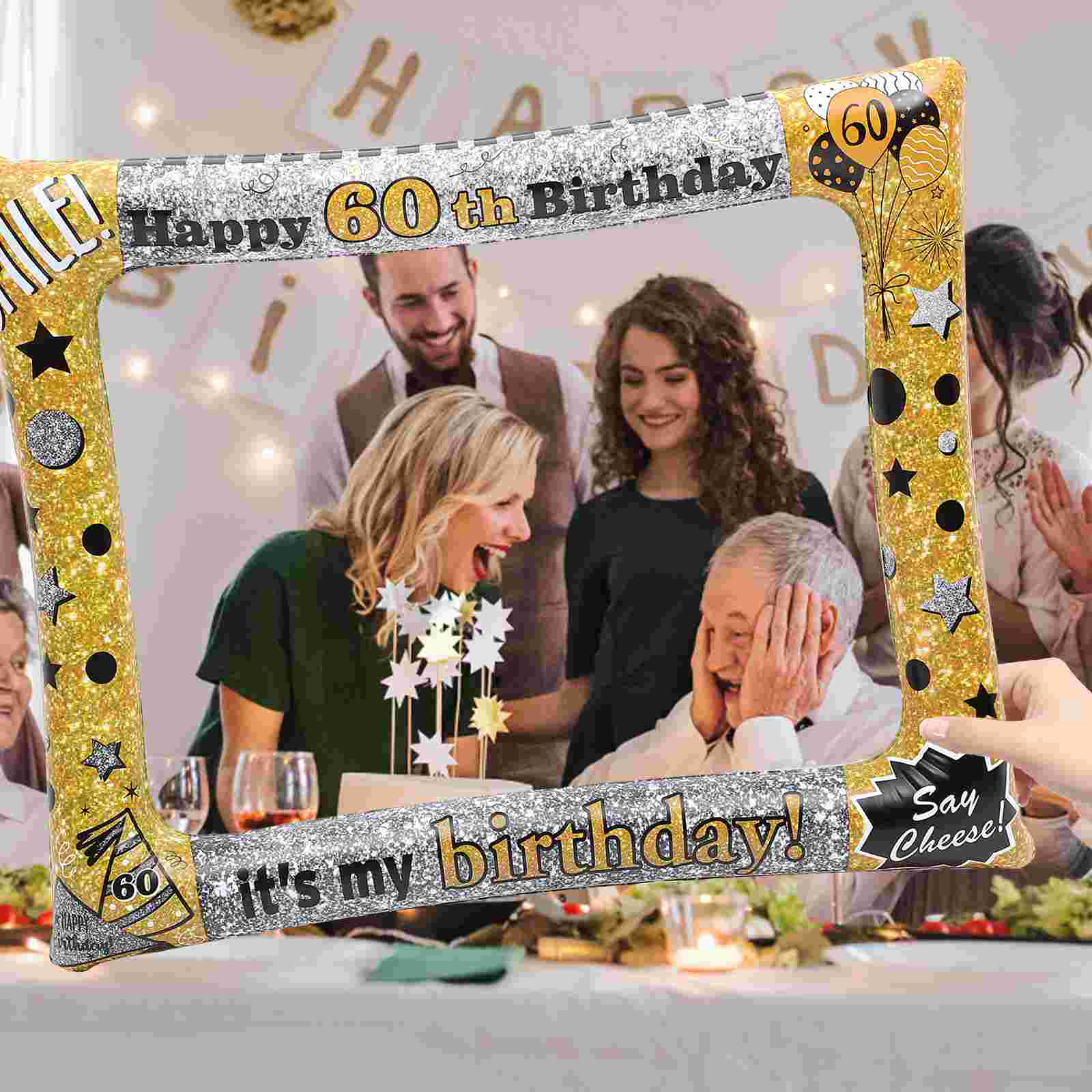 Balloons Birthday Inflatable Photo Frame PVC Fun Booth Props Decorate Party Gift Baby