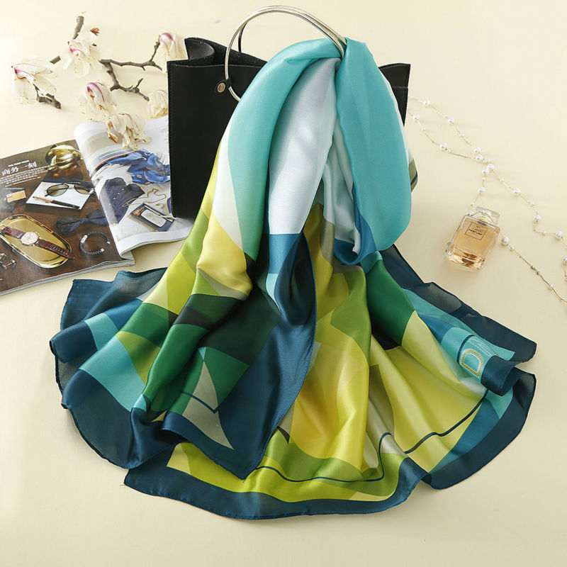 Plaid Scarf Luxury Brand Women Italy 100% Pure Silk Shawls and Scarves Soft Foulard Femme Hijab Long Bufanda Mujer