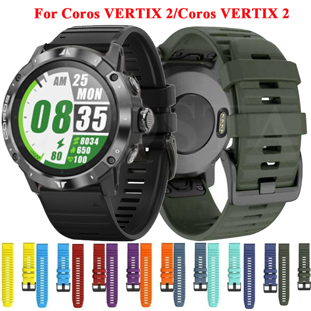 26 22MM Silicone QuickFit Watchband Strap For Coros VERTIX/2 SmartWatch Easyfit Wrist Band For Garmin Fenix 7 7X 6 6X Pro Correa