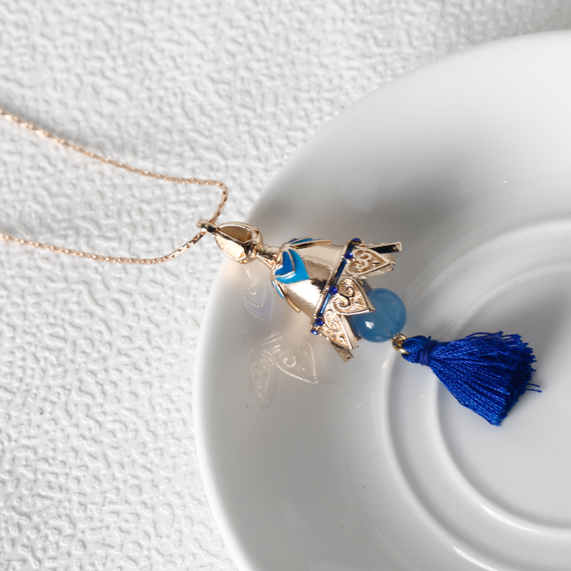 Genshin Impact Scaramouche Bell Pendant Necklaces Anime Cosplay Game Characters Clavicle Chain Necklace Jewelry Accessories