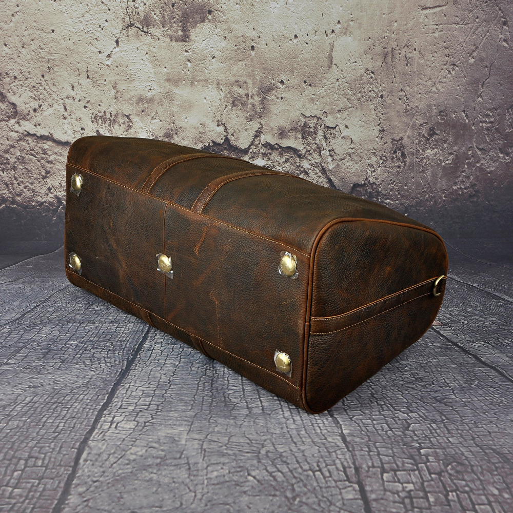 Original Genuine Leather Heavy Duty Vintage Designer Handbag Duffle Gym Luggage Bag For Men Male Travel Suitcase Tote Bag 3264