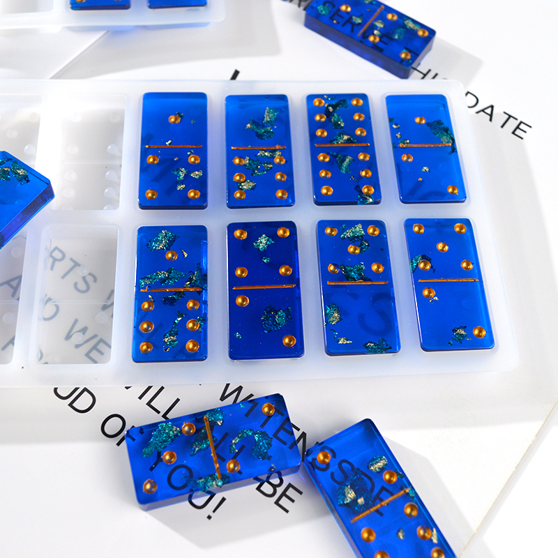 Hot Domino Game Moldes Para Resina Epoxi Cabochons Board Charms Silicone Moule Resine Epoxy Bijoux Jewelry Accessories Making