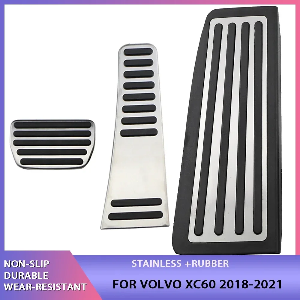For XC60 2017-2021 Car Accelerator Brake Pedal Footrest Pedal Plate Cover Non-Drilling Interior Refit Accessories