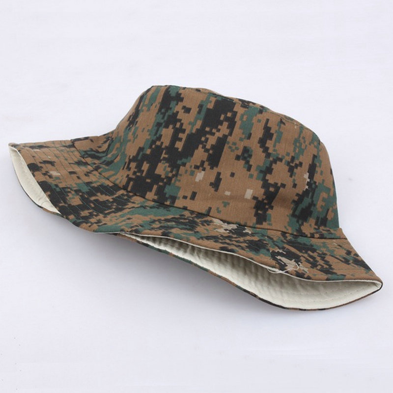 4 Colors Men's Military Print Bucket Hat Unisex Camouflage Fishing Hat Cap Summer Panama Fisherman Hat Red Camo Fedora Hat YD045