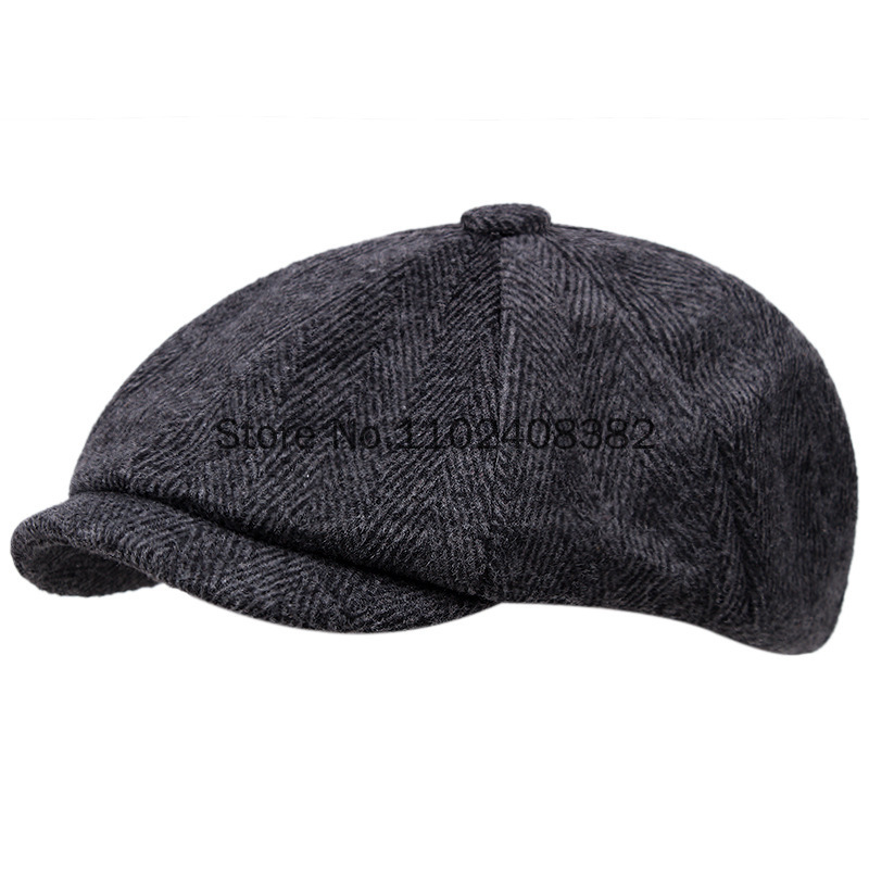 Peaky Blinders Gangster Wool Octagonal Hat Men's Razor Party British Beret Retro Painter's Hat 1920s Great Gatsby Accessories