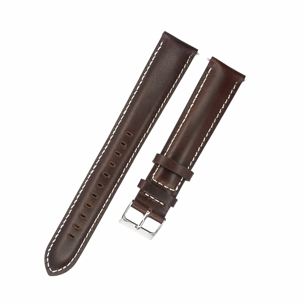 Italy Genuine Leather Watch Strap 18mm 20mm 22mm 24mm Watch Band Black Dark Light Brown Watchband Extra Long for Big Wrist