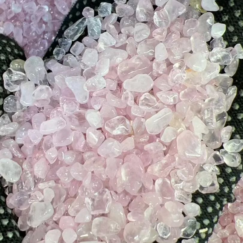 100g/bag Natural Pink Crystal Gravel Rose Quartz Crystal Gravel Stone Rock Chips Lucky Healing Natural Stones and Minerals 5-7mm