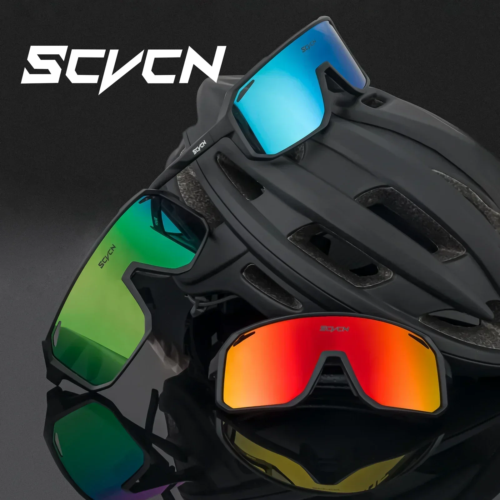SCVCN Cycling Sunglasses Bike Mountain Driving Glasses Outdoor Sports Hiking Travel Glasses Men Bicycle Glasses UV400 Goggles