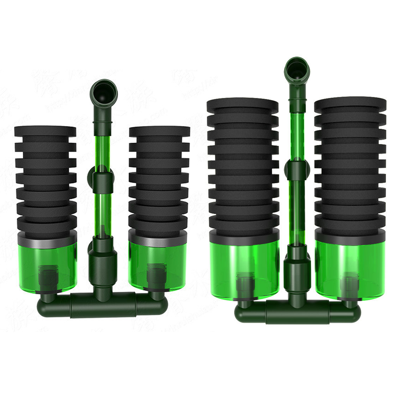 Double Head Biochemical Sponge Filter No Noise Fish Tank Bio-sponge Fiters Absorbs Dirt Aquarium Oxygen Filtration Pump