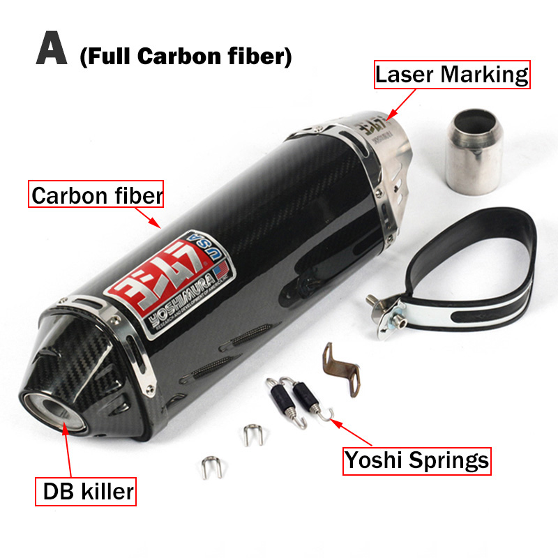 51mm Universal Motorcycle Exhaust Muffler Yoshimura Escape Moto DB Killer for Honda PCX125 NMAX155 FZ1N Z900 S1000RR CBR500R R6