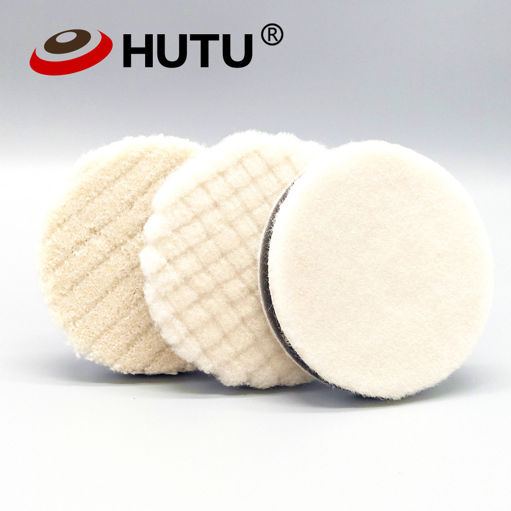 HUTU 3 Inch Japan Wool Polish Pad Automotive Polishing Berets 80mm Professional Detailing Pad For Car Polisher