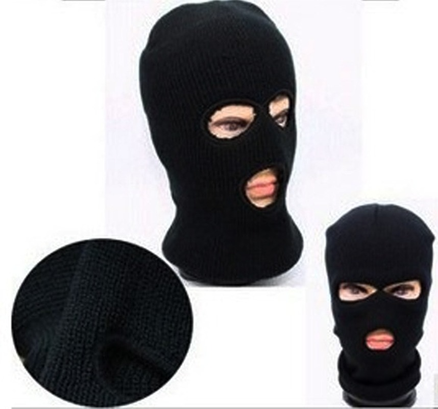 1Pcs Black Balaclava Cs Style Winter Wind Ski Hat for Men Women Cap 3 Hole Mask Neck Warmer Beanies