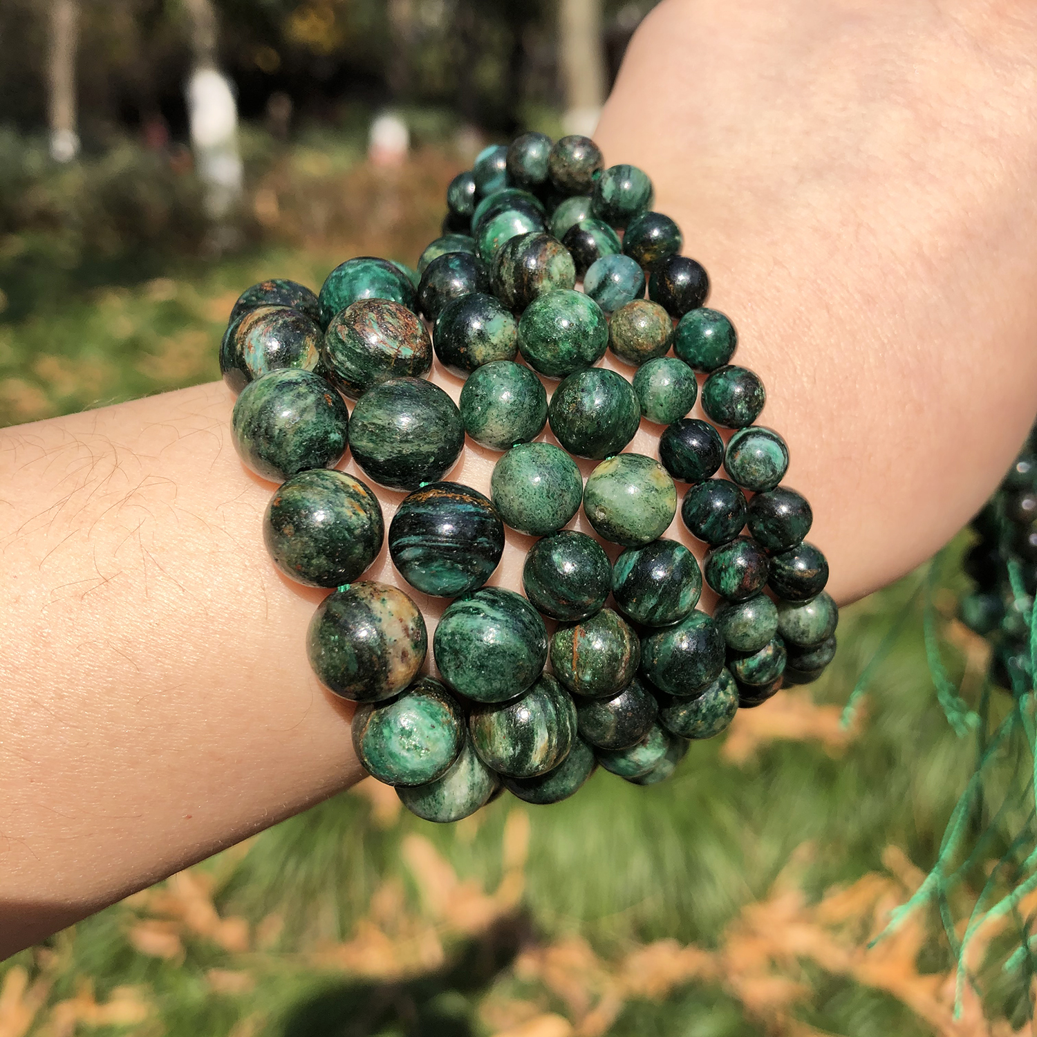 Natural Stone Mixed Green Emerald Round Loose Spacer Beads for Jewelry Craft Making Diy Bracelet Necklace Accessories 6 8 10mm